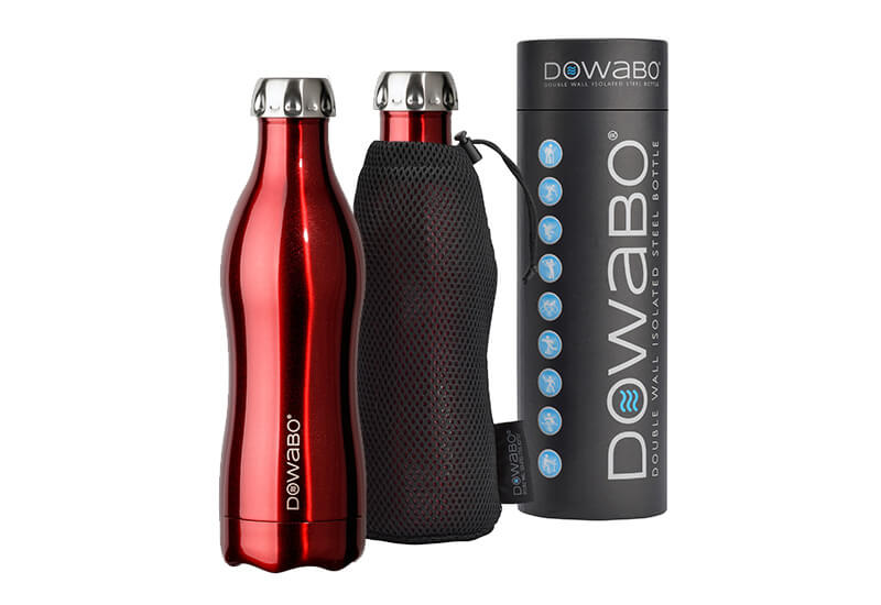 Dowabo Metallic rot mit Bottle Bag und Verpackung